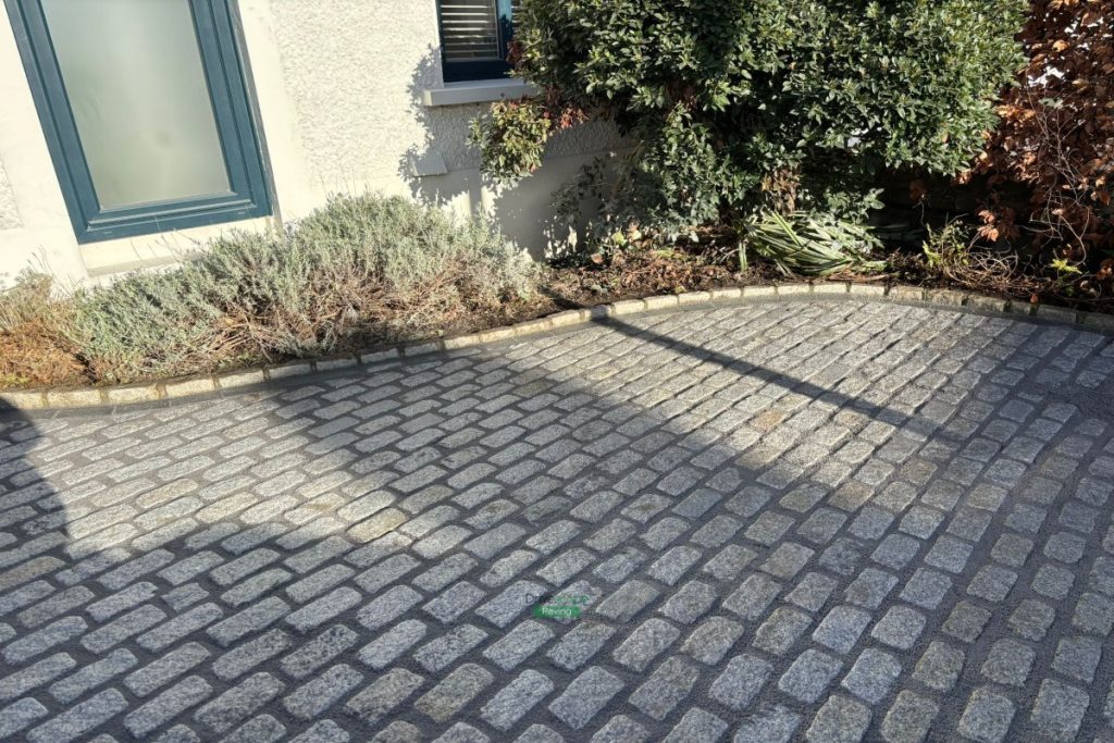Driveway and Pathway with Tumbled Cobbles and Golden Gravel in Whitehall, Dublin