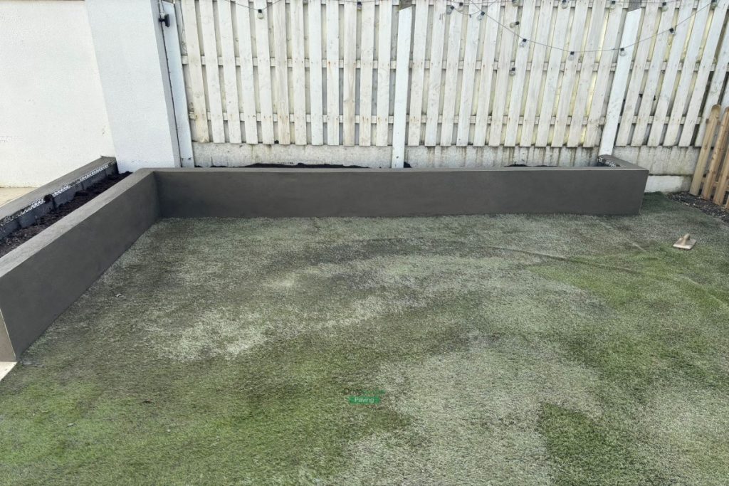 Porcelain Tile Patio with Raised Flowerbeds in Wicklow (4)