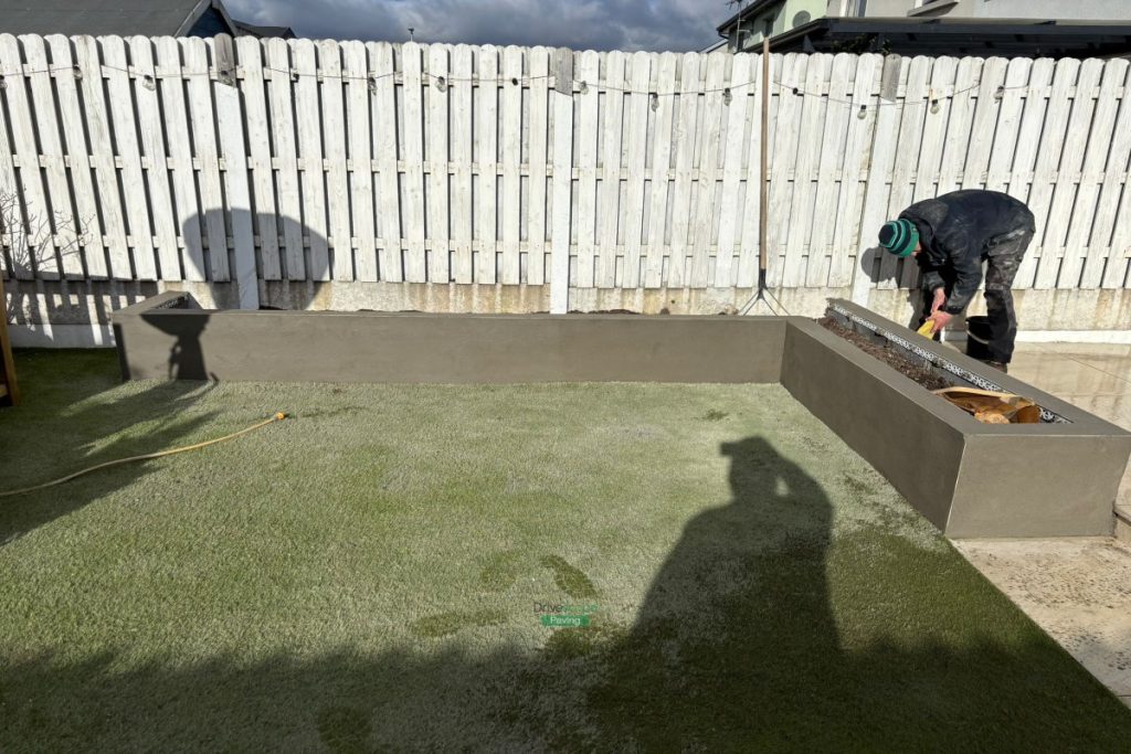 Porcelain Tile Patio with Raised Flowerbeds in Wicklow (5)