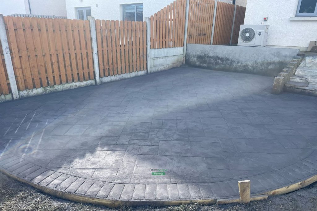 Imprint Concrete Patio with Bull-Nose Kerbing and Granite Steps in Wicklow Town (5)