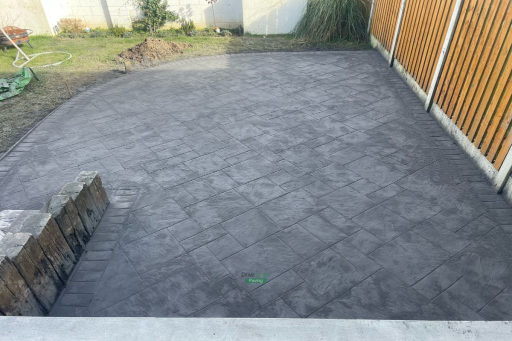 Imprint Concrete Patio with Bull-Nose Kerbing and Granite Steps in Wicklow Town (6)