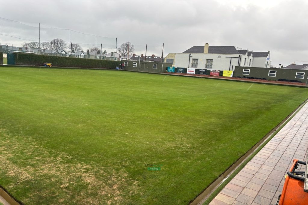 Pathways with Rustic Corrib Paving, Concrete Ramp and Water Sprinklers for CYM Bowling Club, Dublin (13)
