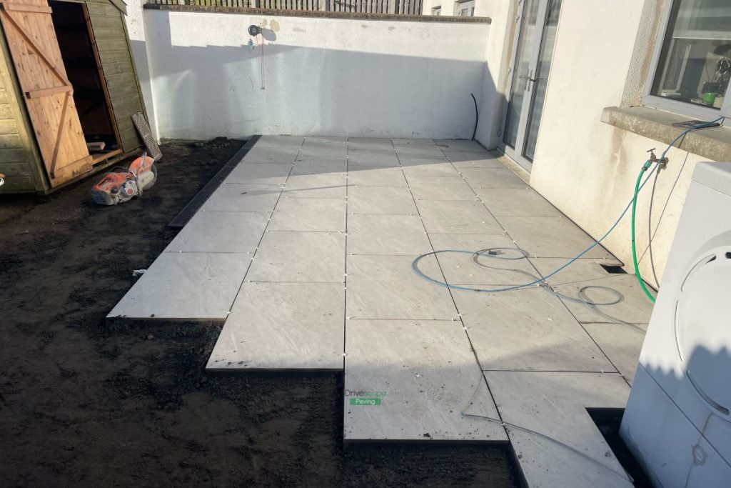 Porcelain Patio with Artificial Grass and ACO Channel Drainage in Wicklow Town (5)