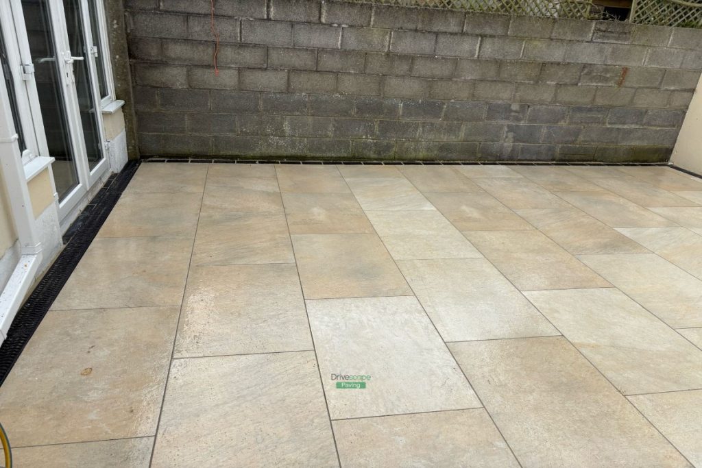 Porcelain Tiled Patio with Limestone Walling in Malahide, Co. Dublin (4)