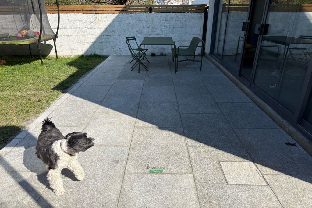 Patio with Granite Slabs and Silver Granite Cobbles in Terenure, Dublin