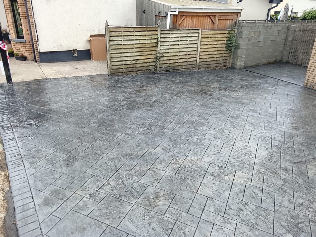 Platinum Grey Ashley Slate Imprint Concrete Driveway in Kilcullen, Co. Kildare (10)
