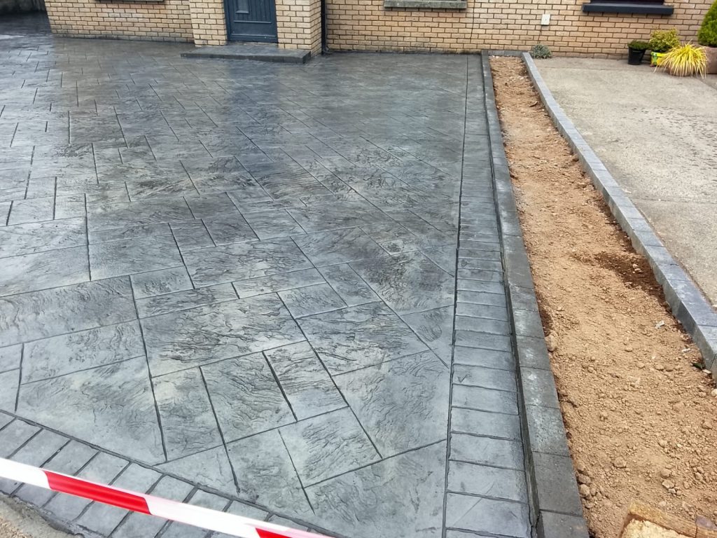 Platinum Grey Ashley Slate Imprint Concrete Driveway in Kilcullen, Co. Kildare (12)