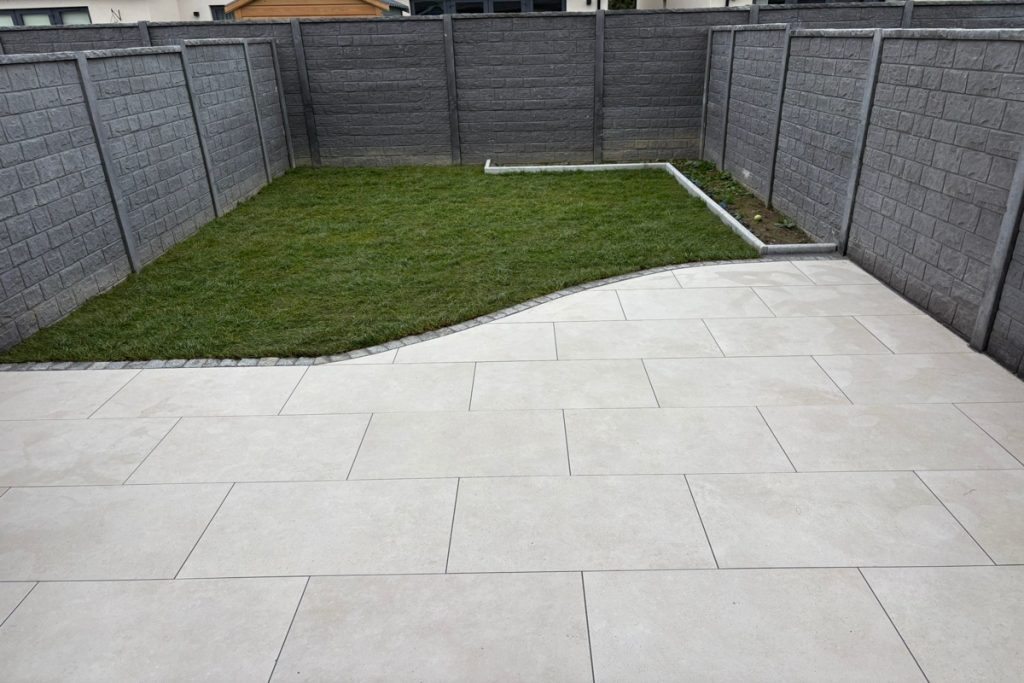 Porcelain Patio with Granite Detailing and Turf in Dunshaughlin, Co. Meath