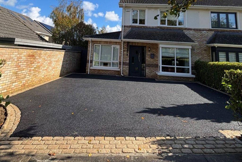 SMA Asphalt Driveway with Gold Granite Cobblestones in Swords, Co. Dublin