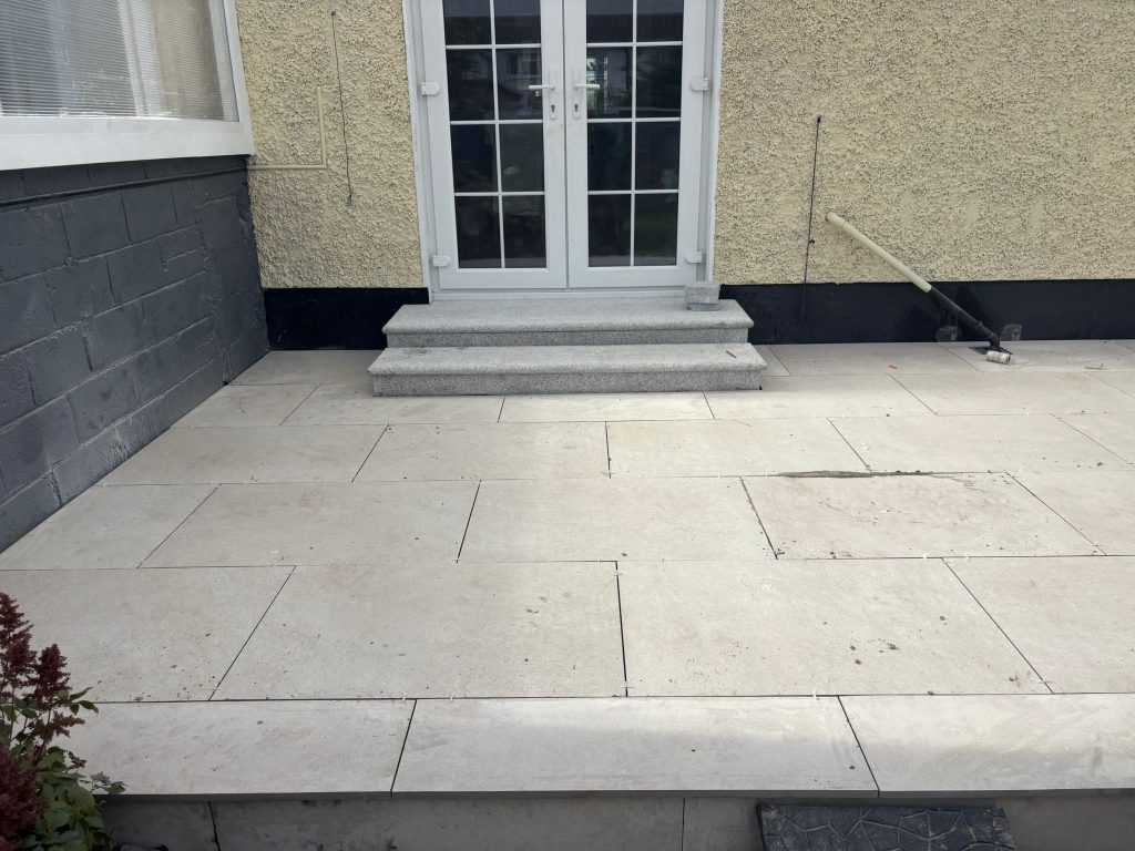 Sonic Silk Porcelain Patio with Granite Steps in Donaghmede, Dublin